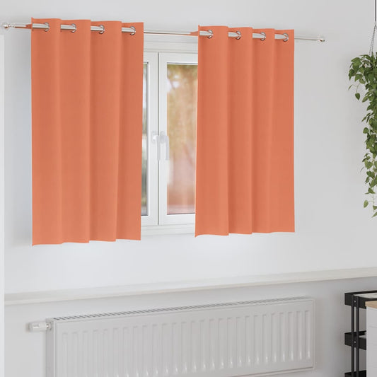 Zwart-out Gordijnen met Ringen 2 pcs Terracotta 140 x 140 cm is nu te koop bij PeponiXL, paradijselijk wonen!