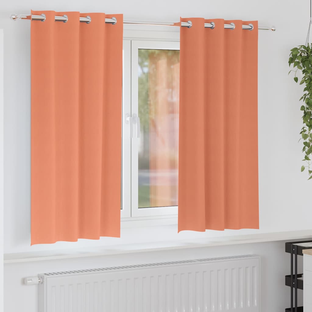 Zwart-out Gordijnen met Ringen 2 pcs Terracotta 175 x 140 cm is nu te koop bij PeponiXL, paradijselijk wonen!