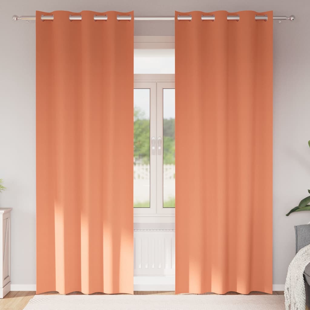 Zwart-out Gordijnen met Ringen 2 pcs Terracotta 245 x 140 cm is nu te koop bij PeponiXL, paradijselijk wonen!
