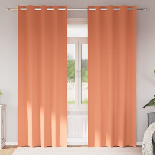 Zwart-out Gordijnen met Ringen 2 pcs Terracotta 245 x 140 cm is nu te koop bij PeponiXL, paradijselijk wonen!