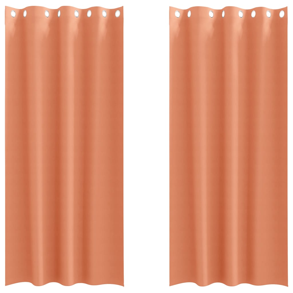 Zwart-out Gordijnen met Ringen 2 pcs Terracotta 245 x 140 cm is nu te koop bij PeponiXL, paradijselijk wonen!