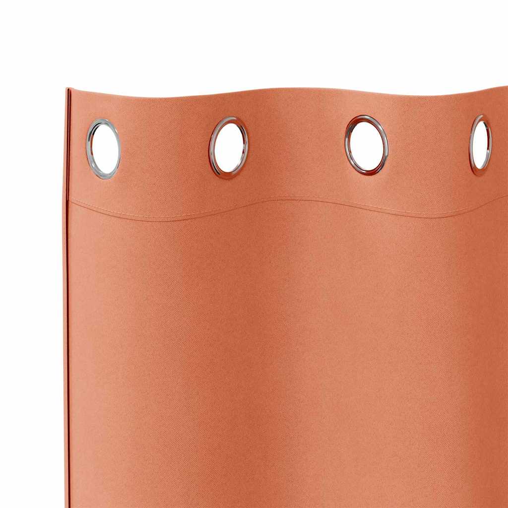 Zwart-out Gordijnen met Ringen 2 pcs Terracotta 260 x 140 cm is nu te koop bij PeponiXL, paradijselijk wonen!