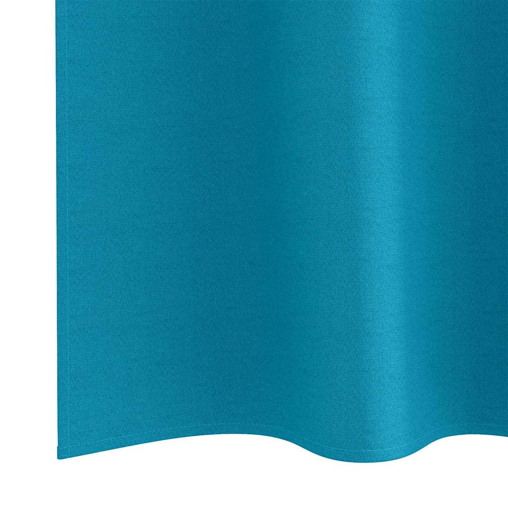 Zwart-out Gordijnen met Ringen 2 pcs Turquoise 245 x 140 cm is nu te koop bij PeponiXL, paradijselijk wonen!