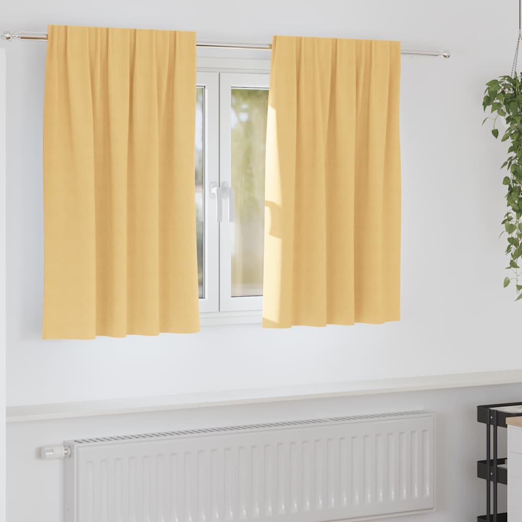 Zwart-out Gordijnen met Ringen 2 pcs Beige 140 x 140 cm is nu te koop bij PeponiXL, paradijselijk wonen!
