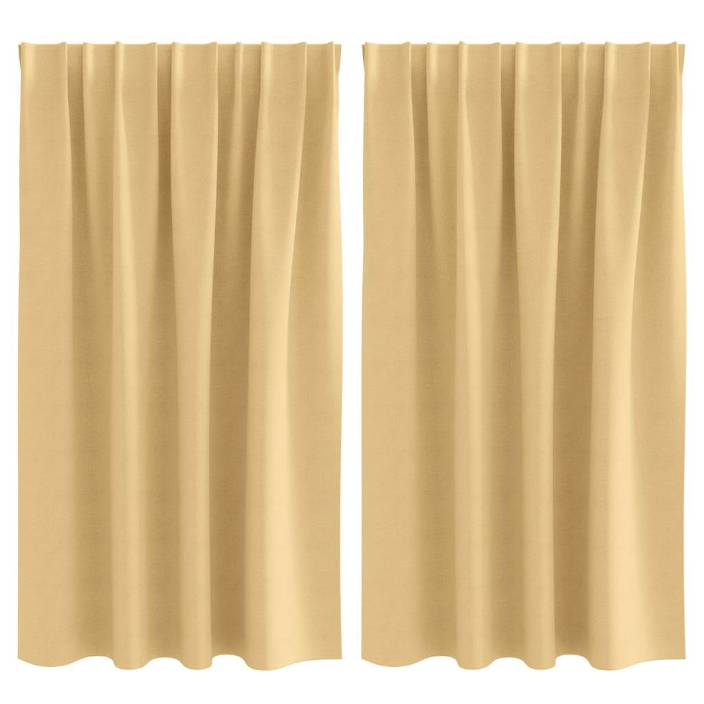 Zwart-out Gordijnen met Ringen 2 pcs Beige 140 x 140 cm is nu te koop bij PeponiXL, paradijselijk wonen!