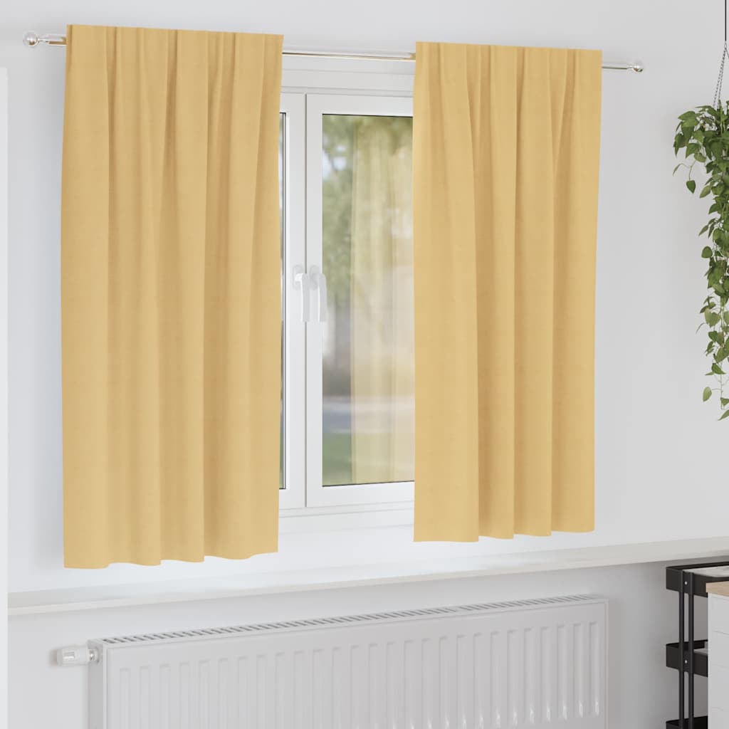 Zwart-out Gordijnen met Ringen 2 pcs Beige 175 x 140 cm is nu te koop bij PeponiXL, paradijselijk wonen!