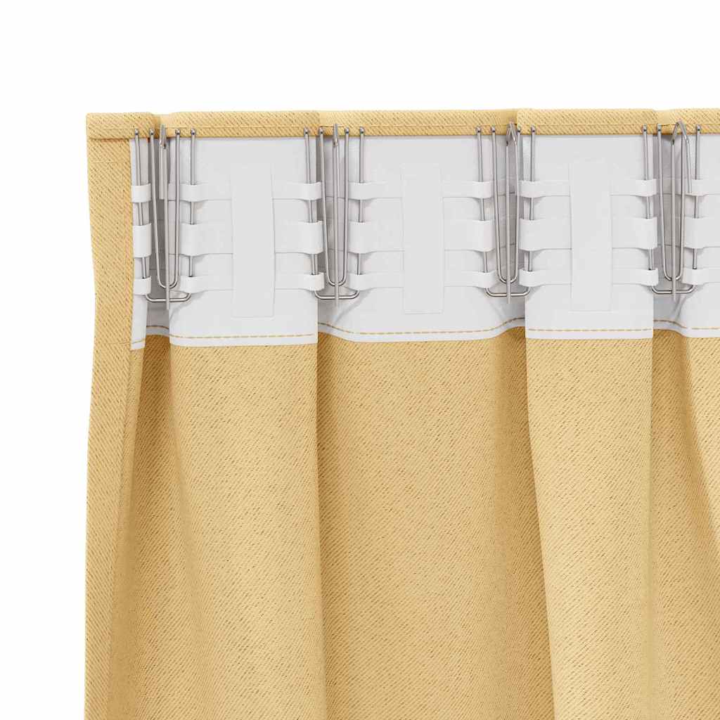 Zwart-out Gordijnen met Ringen 2 pcs Beige 225 x 140 cm is nu te koop bij PeponiXL, paradijselijk wonen!