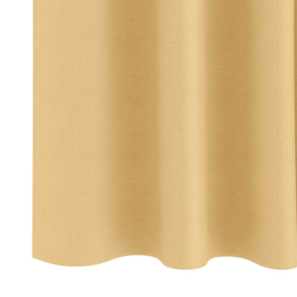 Zwart-out Gordijnen met Ringen 2 pcs Beige 245 x 140 cm is nu te koop bij PeponiXL, paradijselijk wonen!