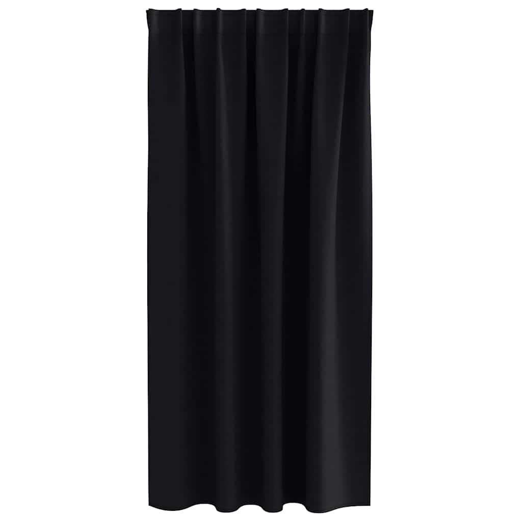 Zwart-out Gordijnen met Ringen 2 pcs Zwart 175 x 140 cm is nu te koop bij PeponiXL, paradijselijk wonen!