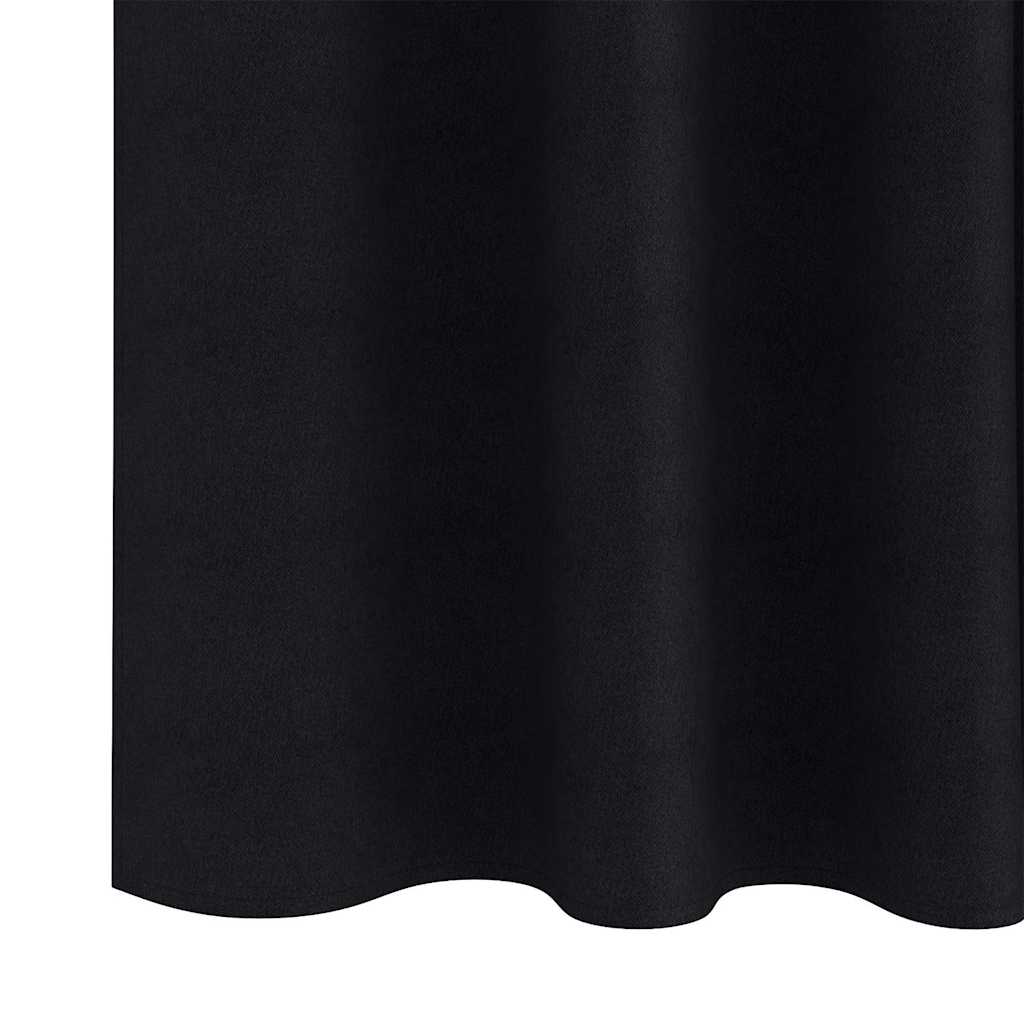 Zwart-out Gordijnen met Ringen 2 pcs Zwart 225 x 140 cm is nu te koop bij PeponiXL, paradijselijk wonen!