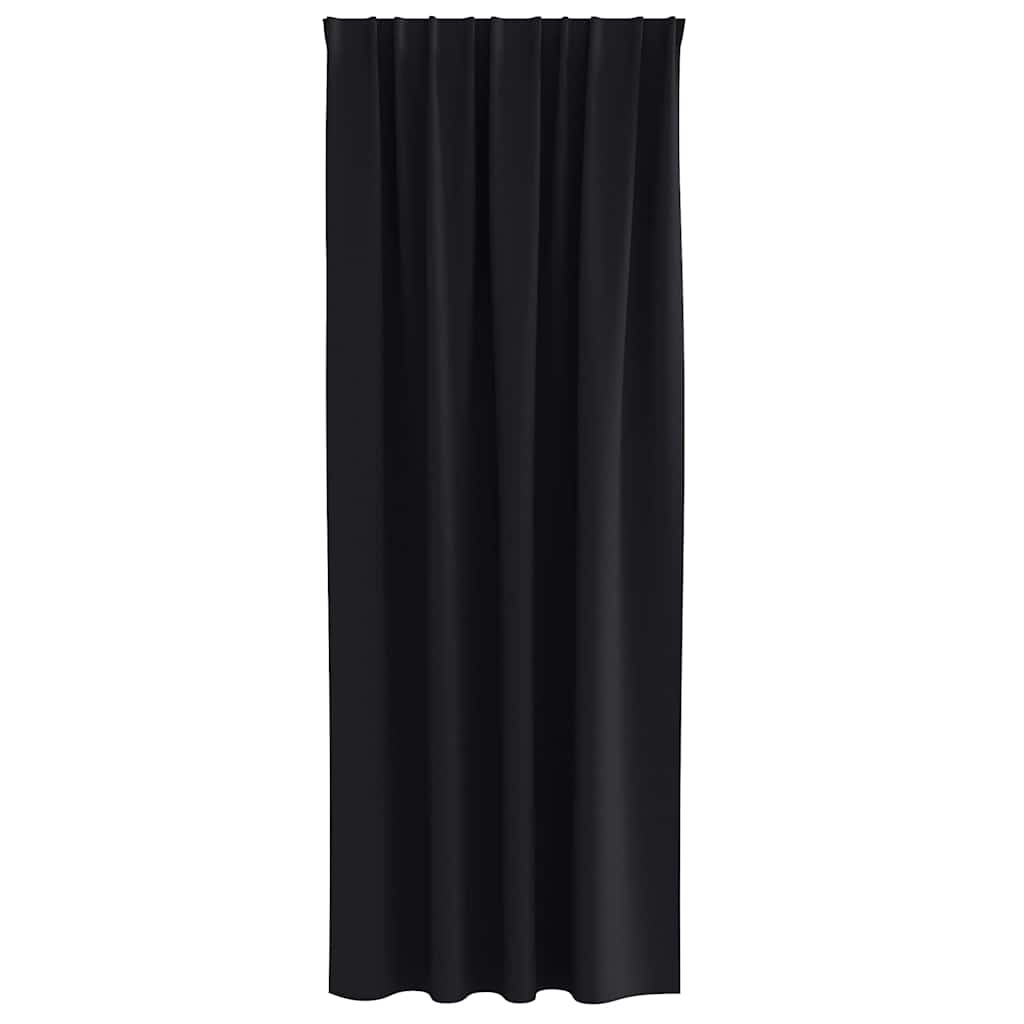 Zwart-out Gordijnen met Ringen 2 pcs Zwart 225 x 140 cm is nu te koop bij PeponiXL, paradijselijk wonen!
