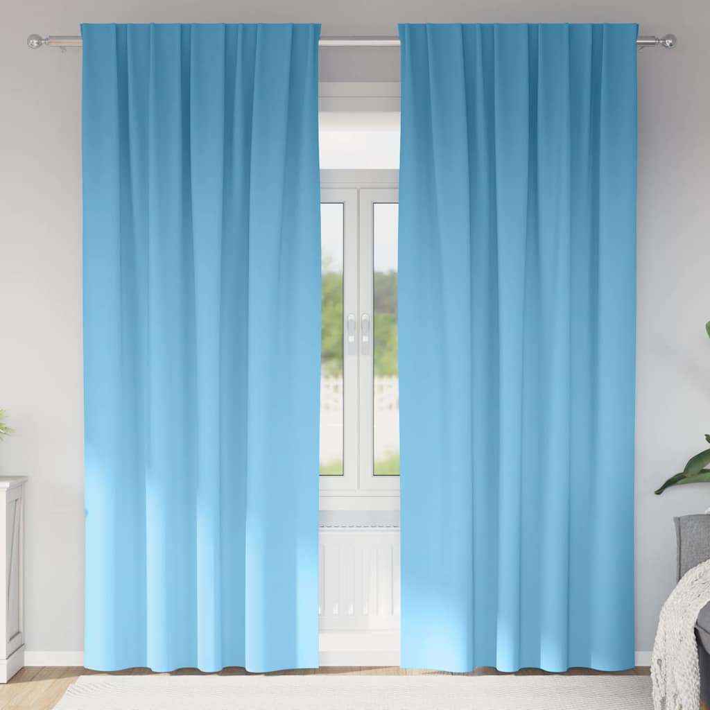 Zwart-out Gordijnen met Ringen 2 pcs Lichtblauw 225 x 140 cm is nu te koop bij PeponiXL, paradijselijk wonen!