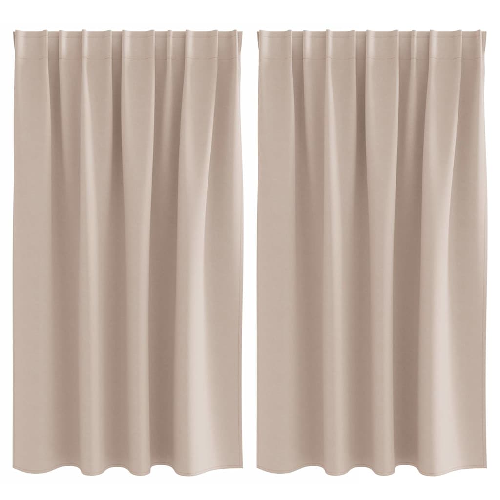 Zwart-out Gordijnen met Ringen 2 pcs Taupe 140 x 140 cm is nu te koop bij PeponiXL, paradijselijk wonen!