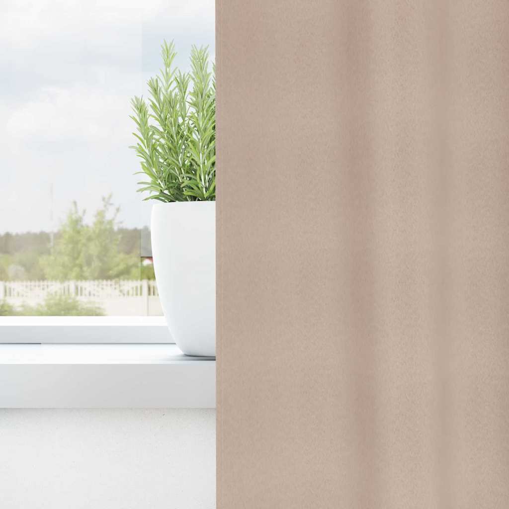 Zwart-out Gordijnen met Ringen 2 pcs Taupe 175 x 140 cm is nu te koop bij PeponiXL, paradijselijk wonen!
