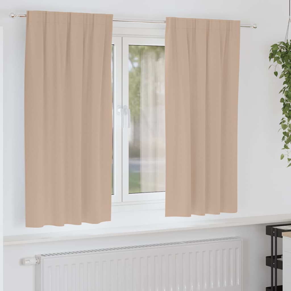 Zwart-out Gordijnen met Ringen 2 pcs Taupe 175 x 140 cm is nu te koop bij PeponiXL, paradijselijk wonen!