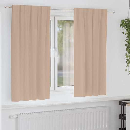 Zwart-out Gordijnen met Ringen 2 pcs Taupe 175 x 140 cm is nu te koop bij PeponiXL, paradijselijk wonen!