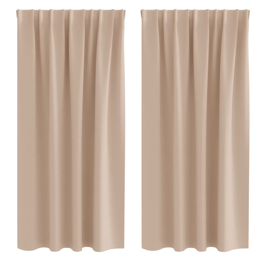 Zwart-out Gordijnen met Ringen 2 pcs Taupe 175 x 140 cm is nu te koop bij PeponiXL, paradijselijk wonen!