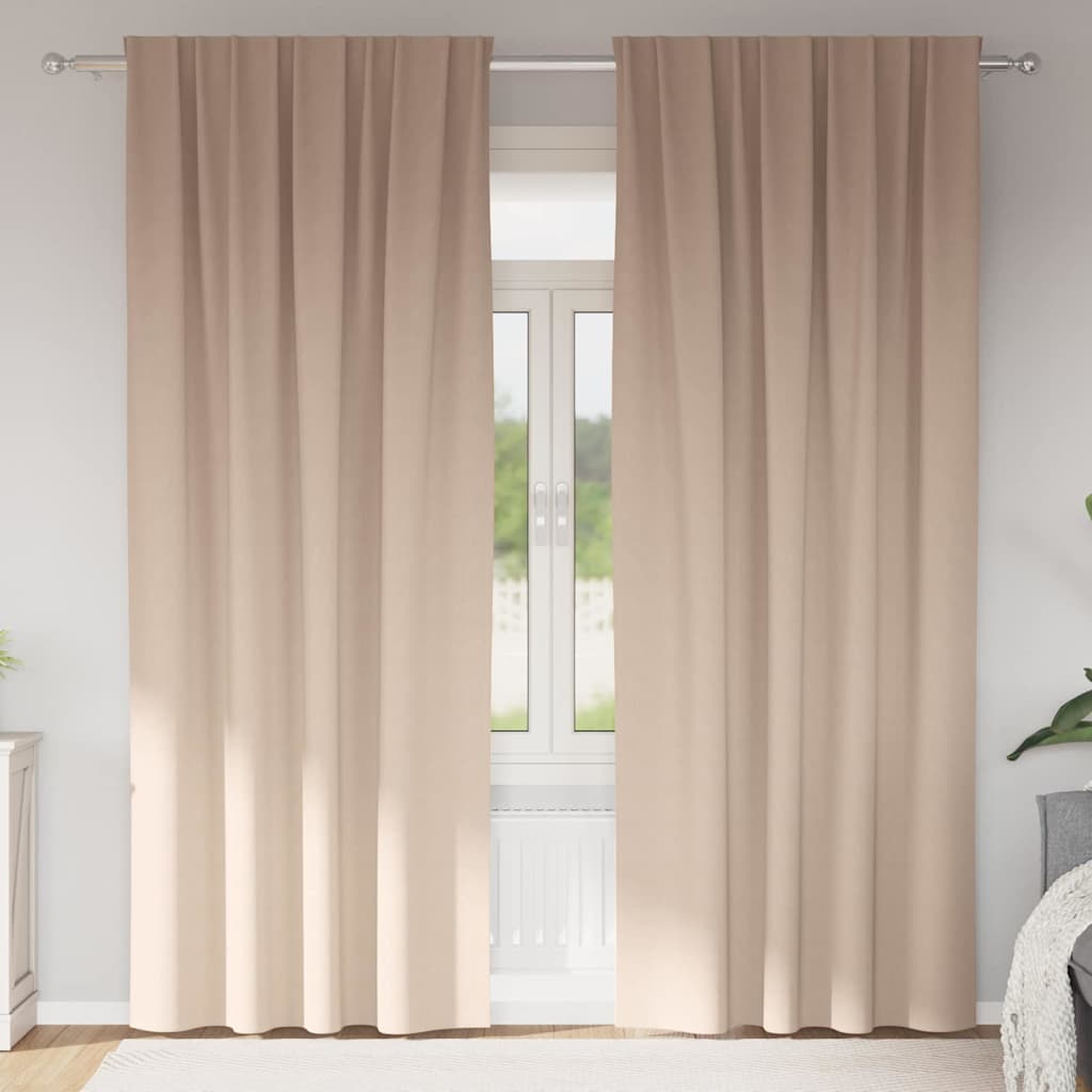 Zwart-out Gordijnen met Ringen 2 pcs Taupe 245 x 140 cm is nu te koop bij PeponiXL, paradijselijk wonen!