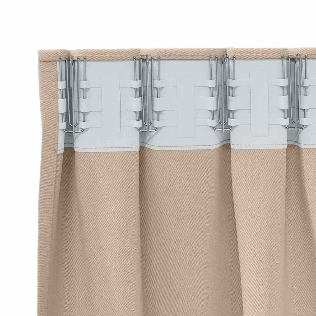 Zwart-out Gordijnen met Ringen 2 pcs Taupe 260 x 140 cm is nu te koop bij PeponiXL, paradijselijk wonen!