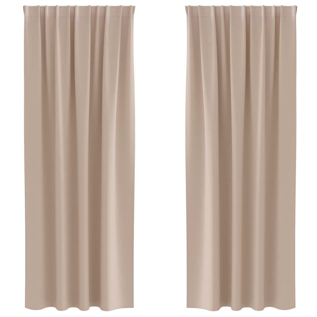 Zwart-out Gordijnen met Ringen 2 pcs Taupe 260 x 140 cm is nu te koop bij PeponiXL, paradijselijk wonen!