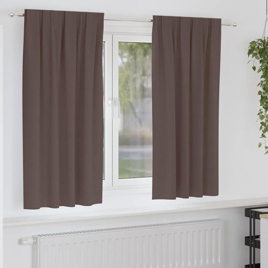 Zwart-out Gordijnen met Ringen 2 pcs Donkerbruin 175 x 140 cm is nu te koop bij PeponiXL, paradijselijk wonen!