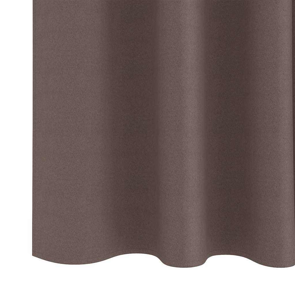Zwart-out Gordijnen met Ringen 2 pcs Donkerbruin 225 x 140 cm is nu te koop bij PeponiXL, paradijselijk wonen!