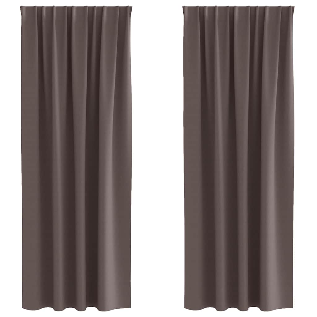 Zwart-out Gordijnen met Ringen 2 pcs Donkerbruin 225 x 140 cm is nu te koop bij PeponiXL, paradijselijk wonen!