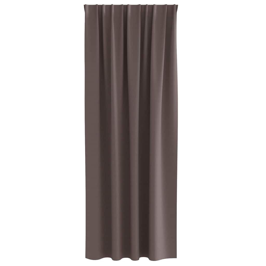 Zwart-out Gordijnen met Ringen 2 pcs Donkerbruin 225 x 140 cm is nu te koop bij PeponiXL, paradijselijk wonen!