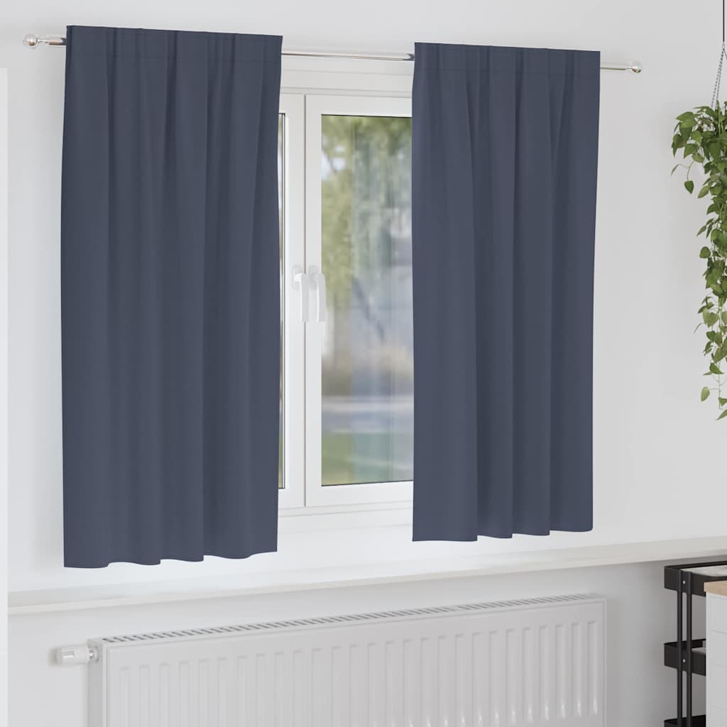 Zwart-out Gordijnen met Ringen 2 pcs Antraciet 175 x 140 cm is nu te koop bij PeponiXL, paradijselijk wonen!