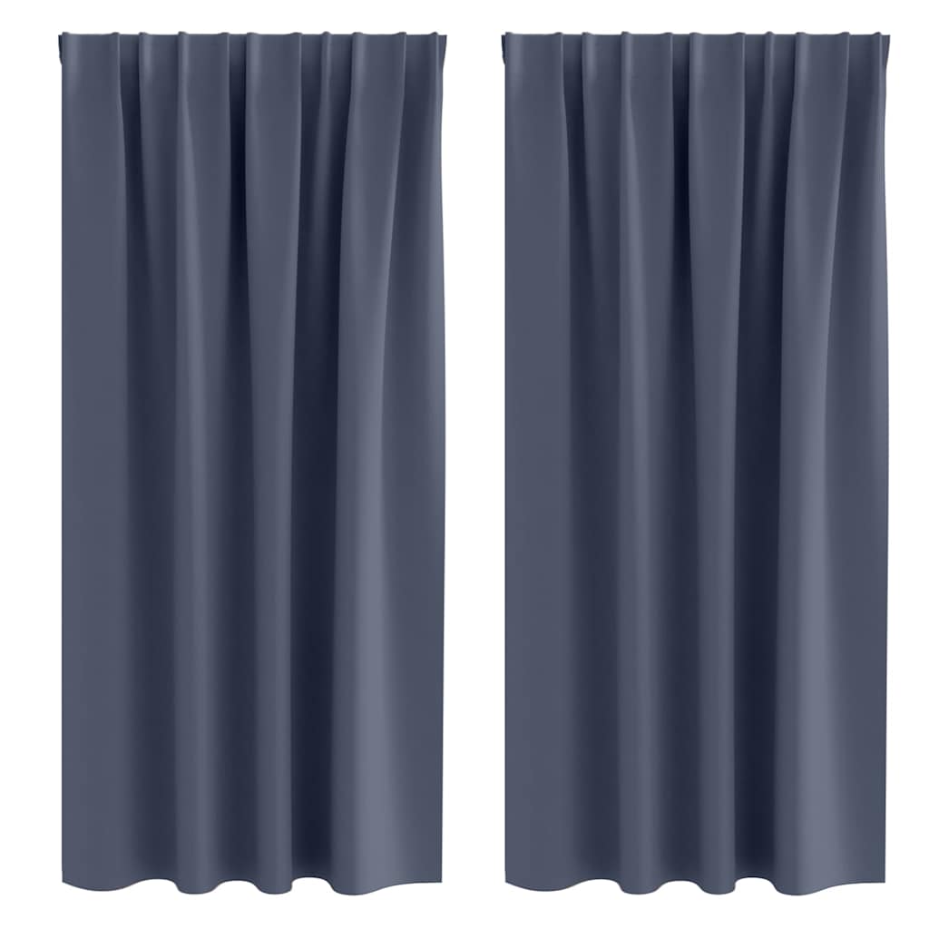 Zwart-out Gordijnen met Ringen 2 pcs Antraciet 175 x 140 cm is nu te koop bij PeponiXL, paradijselijk wonen!