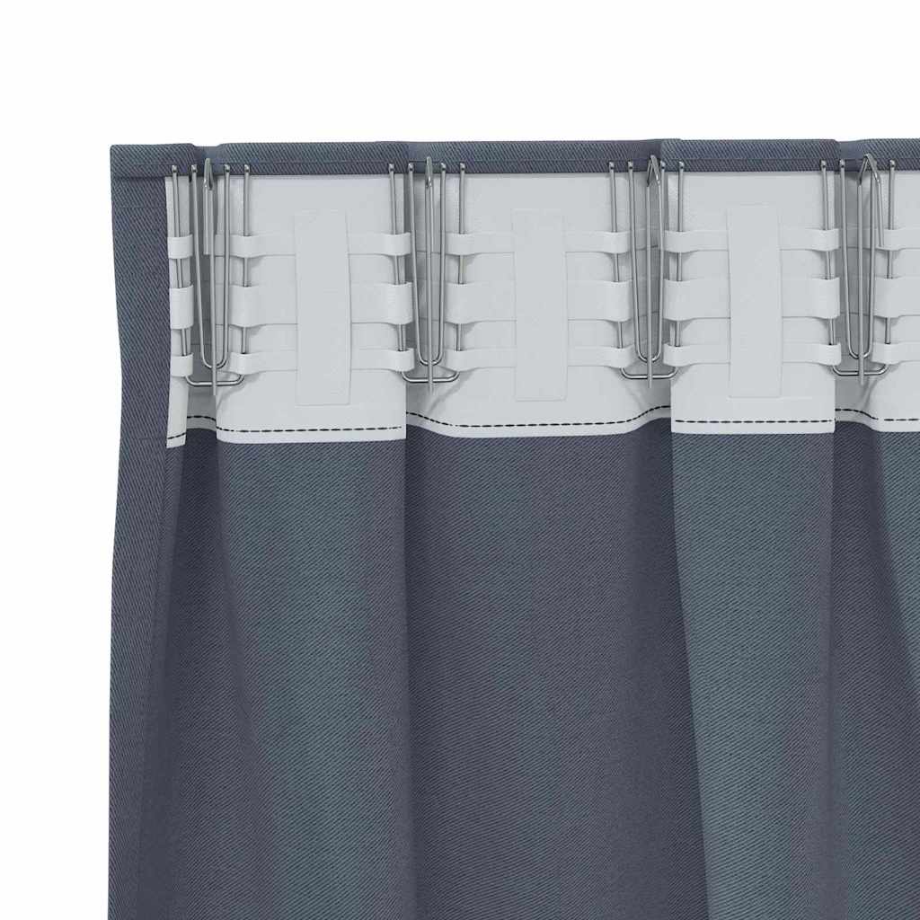 Zwart-out Gordijnen met Ringen 2 pcs Antraciet 260 x 140 cm is nu te koop bij PeponiXL, paradijselijk wonen!