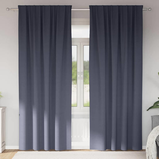 Zwart-out Gordijnen met Ringen 2 pcs Antraciet 260 x 140 cm is nu te koop bij PeponiXL, paradijselijk wonen!