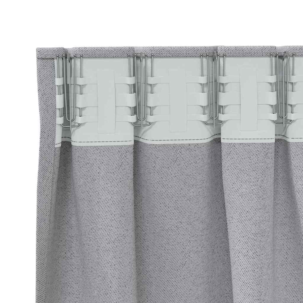 Zwart-out Gordijnen met Ringen 2 pcs Lichtgrijs 260 x 140 cm is nu te koop bij PeponiXL, paradijselijk wonen!