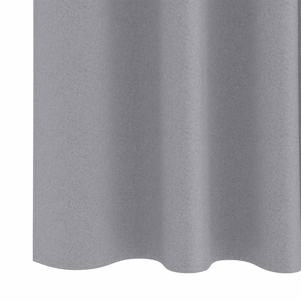 Zwart-out Gordijnen met Ringen 2 pcs Lichtgrijs 260 x 140 cm is nu te koop bij PeponiXL, paradijselijk wonen!