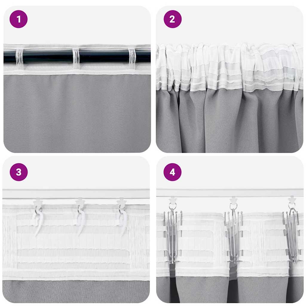 Zwart-out Gordijnen met Ringen 2 pcs Lichtgrijs 260 x 140 cm is nu te koop bij PeponiXL, paradijselijk wonen!