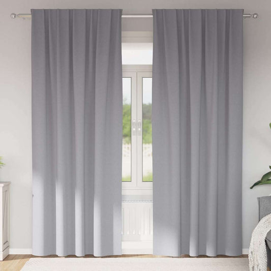 Zwart-out Gordijnen met Ringen 2 pcs Lichtgrijs 260 x 140 cm is nu te koop bij PeponiXL, paradijselijk wonen!