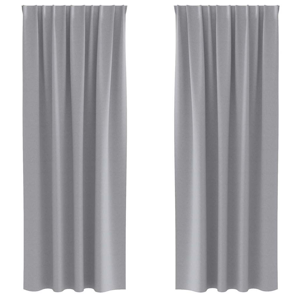 Zwart-out Gordijnen met Ringen 2 pcs Lichtgrijs 260 x 140 cm is nu te koop bij PeponiXL, paradijselijk wonen!