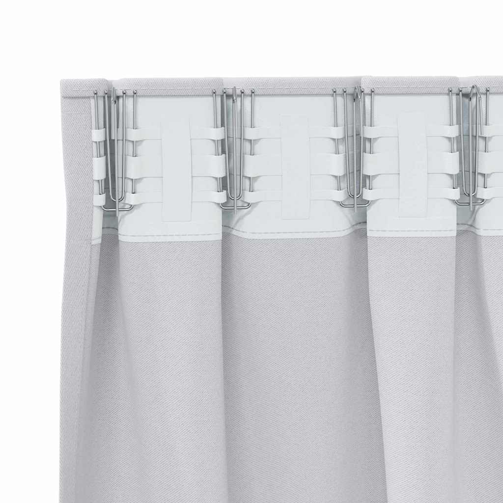 Zwart-out Gordijnen met Ringen 2 pcs Lichtgrijs 175 x 140 cm is nu te koop bij PeponiXL, paradijselijk wonen!