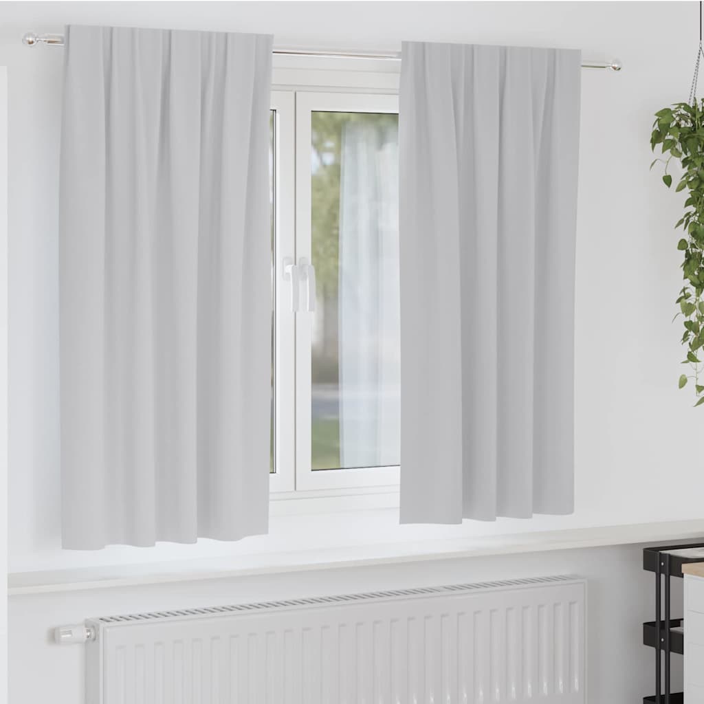 Zwart-out Gordijnen met Ringen 2 pcs Lichtgrijs 175 x 140 cm is nu te koop bij PeponiXL, paradijselijk wonen!
