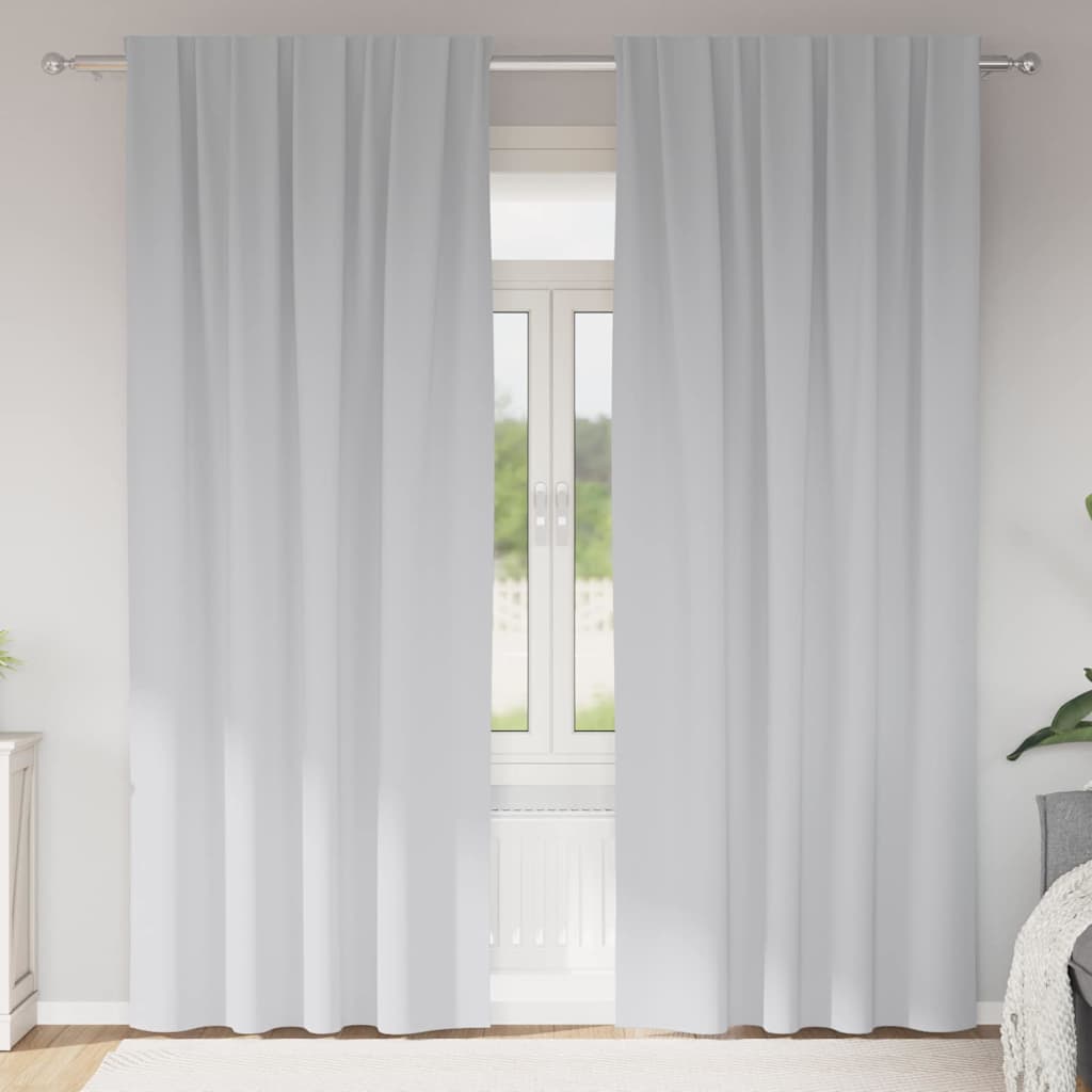 Zwart-out Gordijnen met Ringen 2 pcs Bleekgrijs 225 x 140 cm is nu te koop bij PeponiXL, paradijselijk wonen!