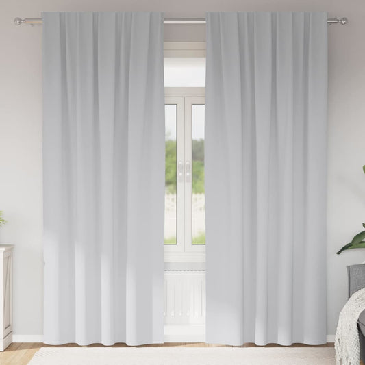 Zwart-out Gordijnen met Ringen 2 pcs Bleekgrijs 225 x 140 cm is nu te koop bij PeponiXL, paradijselijk wonen!