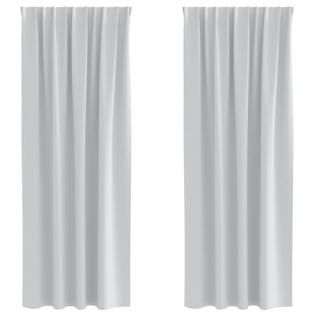 Zwart-out Gordijnen met Ringen 2 pcs Bleekgrijs 260 x 140 cm is nu te koop bij PeponiXL, paradijselijk wonen!