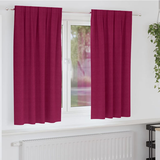 Zwart-out Gordijnen met Ringen 2 pcs Wijnrood 175 x 140 cm is nu te koop bij PeponiXL, paradijselijk wonen!