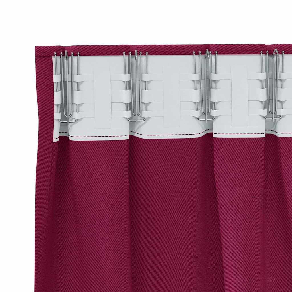 Zwart-out Gordijnen met Ringen 2 pcs Wijnrood 225 x 140 cm is nu te koop bij PeponiXL, paradijselijk wonen!