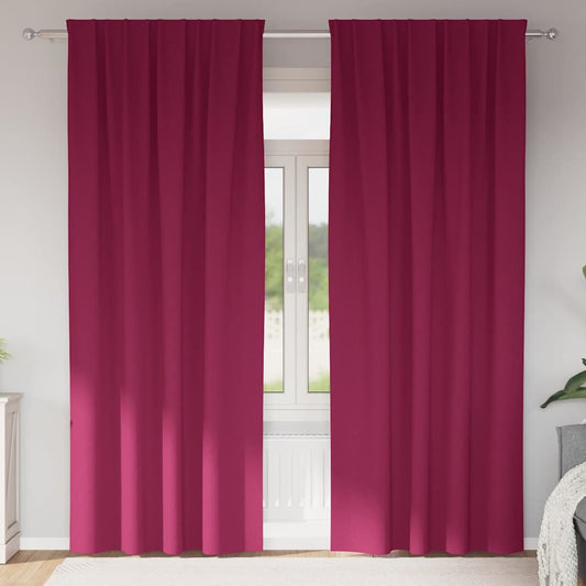 Zwart-out Gordijnen met Ringen 2 pcs Wijnrood 225 x 140 cm is nu te koop bij PeponiXL, paradijselijk wonen!