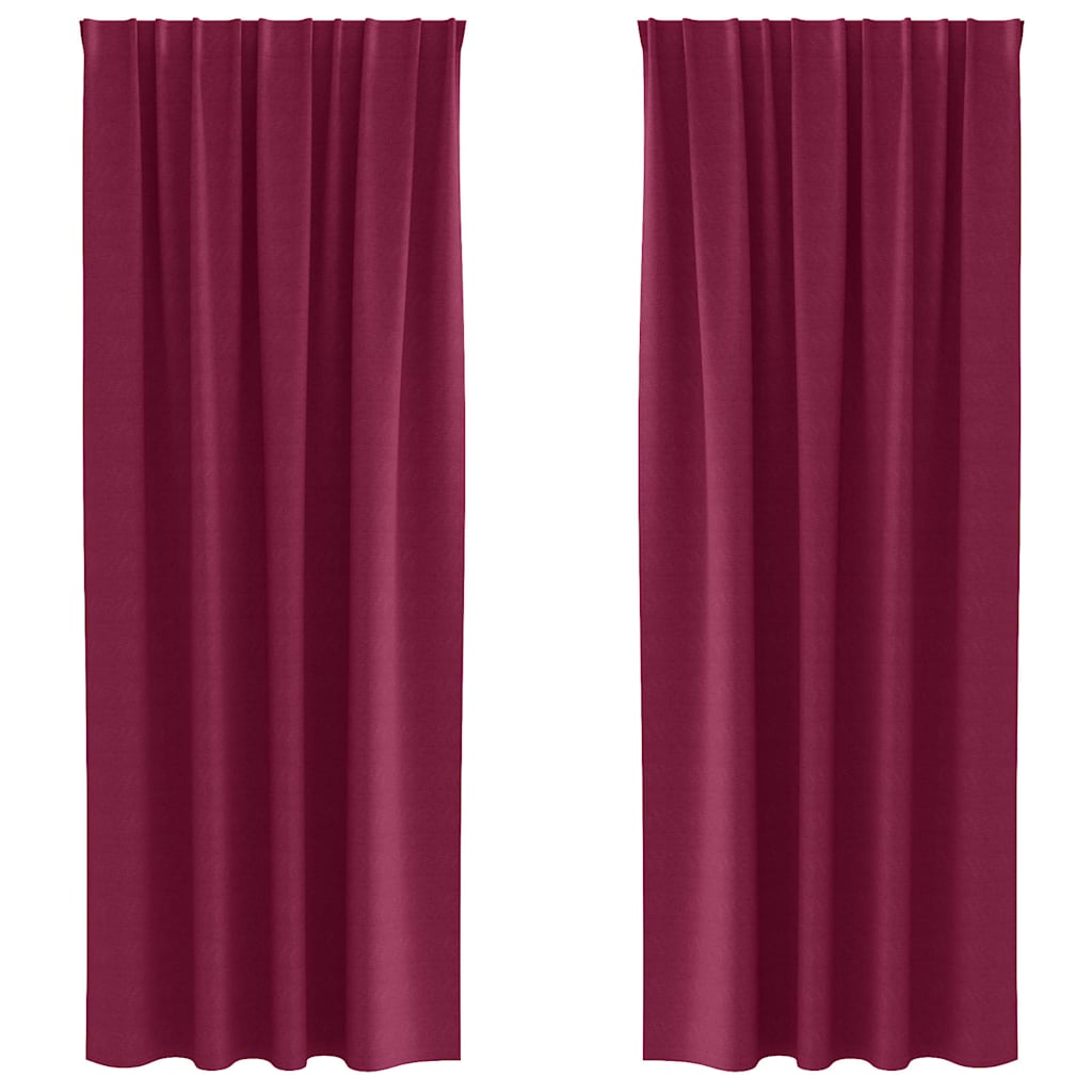 Zwart-out Gordijnen met Ringen 2 pcs Wijnrood 225 x 140 cm is nu te koop bij PeponiXL, paradijselijk wonen!