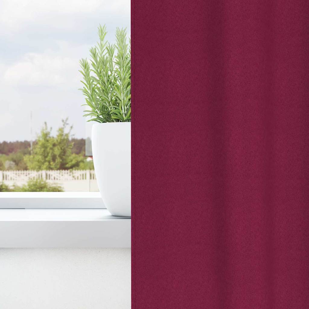 Zwart-out Gordijnen met Ringen 2 pcs Wijnrood 245 x 140 cm is nu te koop bij PeponiXL, paradijselijk wonen!