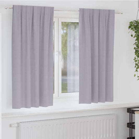Zwart-out Gordijnen met Ringen 2 pcs Metaalgrijs 175 x 140 cm is nu te koop bij PeponiXL, paradijselijk wonen!