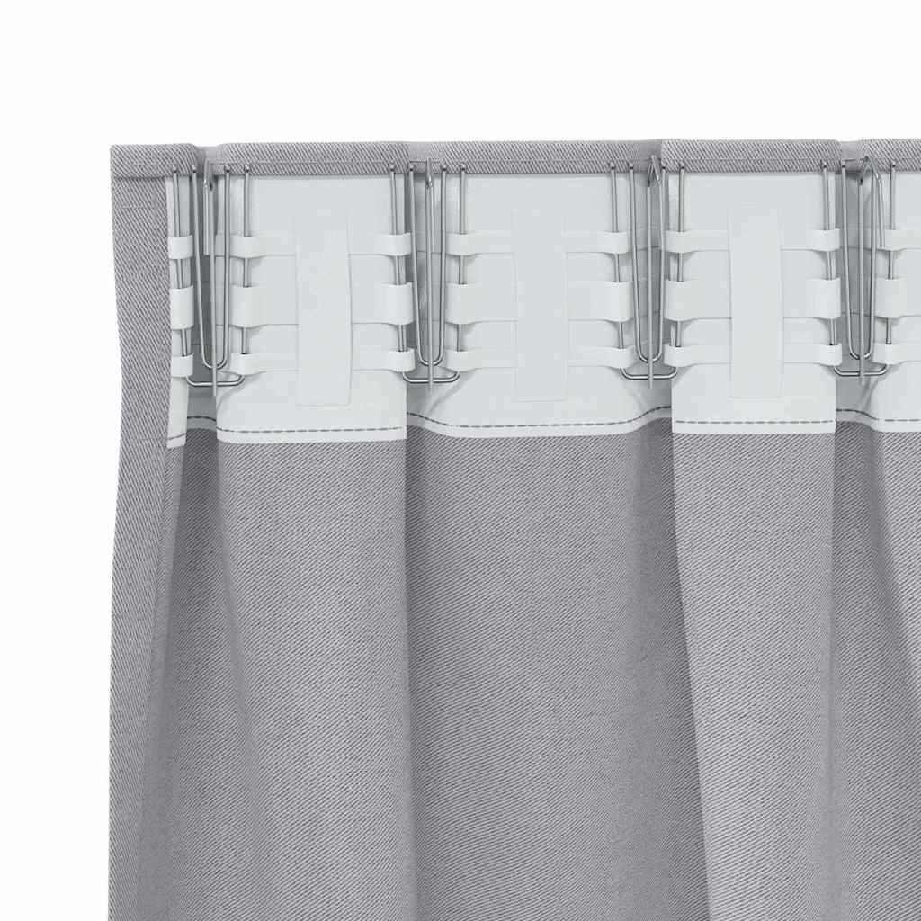Zwart-out Gordijnen met Ringen 2 pcs Metaalgrijs 245 x 140 cm is nu te koop bij PeponiXL, paradijselijk wonen!