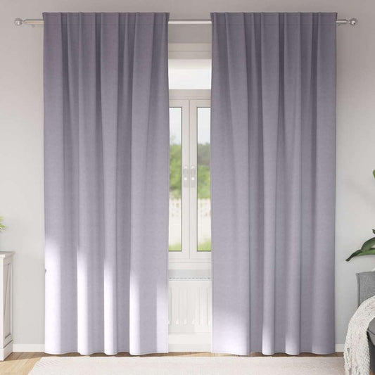 Zwart-out Gordijnen met Ringen 2 pcs Metaalgrijs 245 x 140 cm is nu te koop bij PeponiXL, paradijselijk wonen!